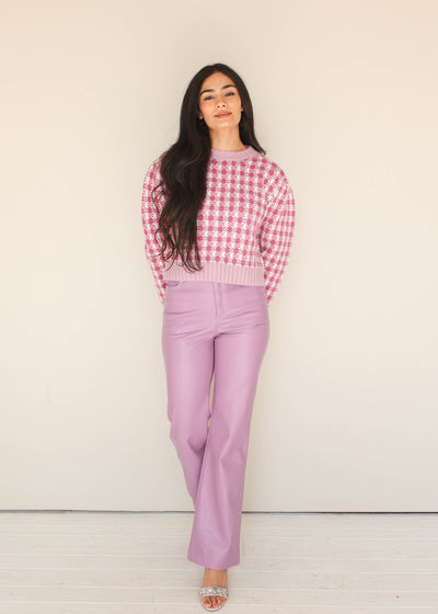 Friday Night Lilac Leather Pants - FINAL SALE