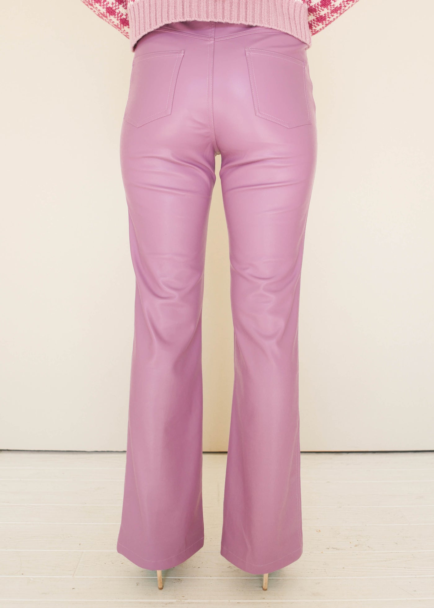 Friday Night Lilac Leather Pants - FINAL SALE