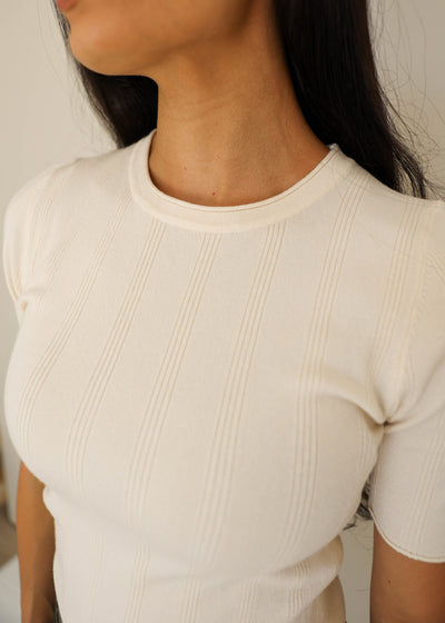 All Of Me Ribbed Ivory Sweater Top - FINAL FEW - FINAL SALE