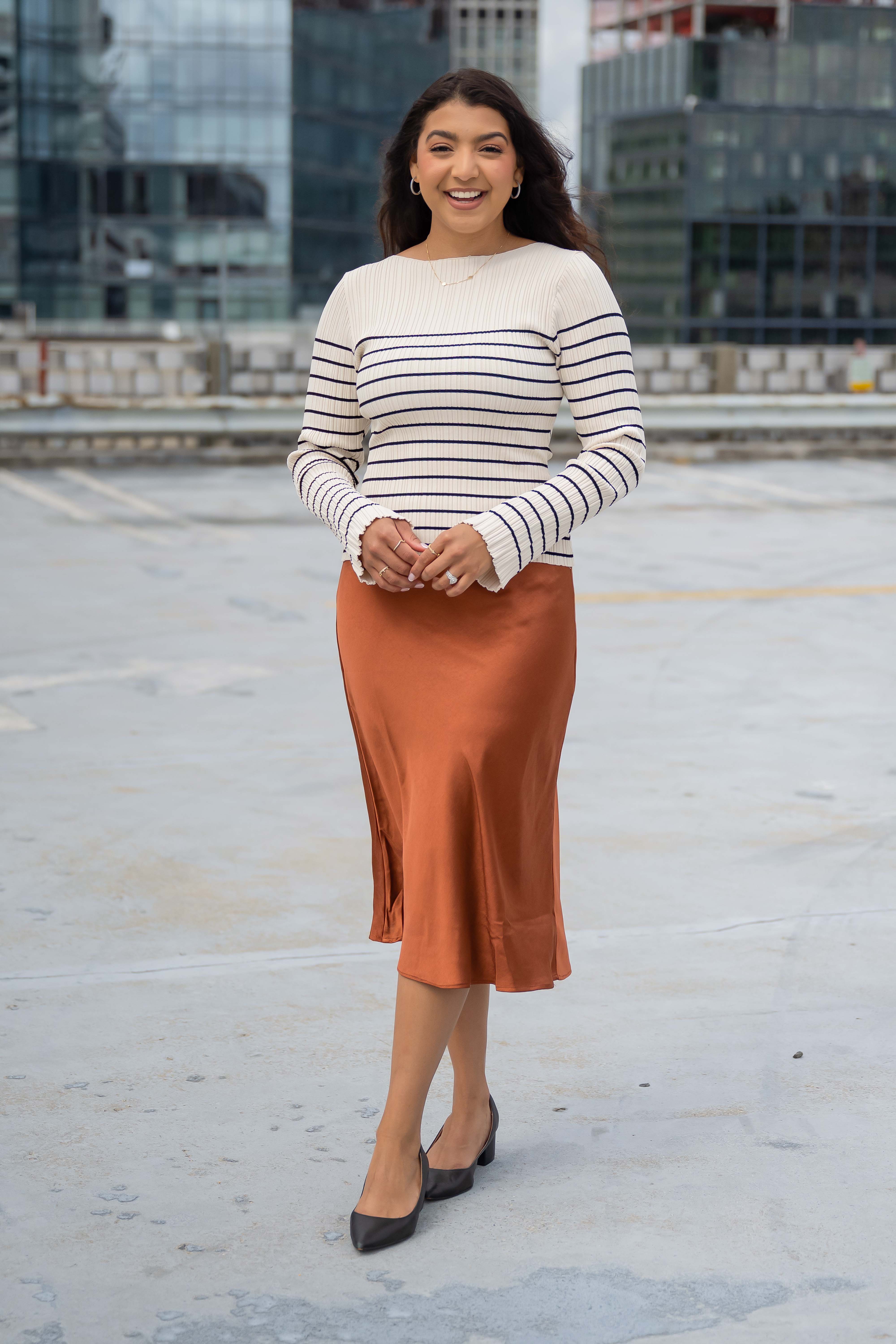 Mandy Copper Satin Skirt - FINAL SALE – DM Fashion