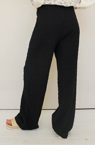 In Motion Black Textured Knit Pant - FINAL SALE