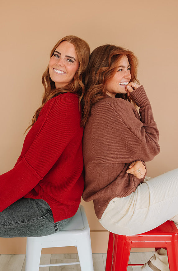 Cozy Oversized Red Sweater - FINAL SALE - FINAL FEW