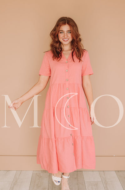 Lucy Pink Sherbet Dress- MCO - Nursing Friendly - Maternity Friendly