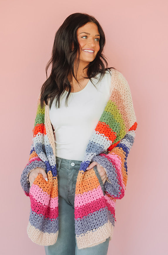 Multi color cardigan best sale