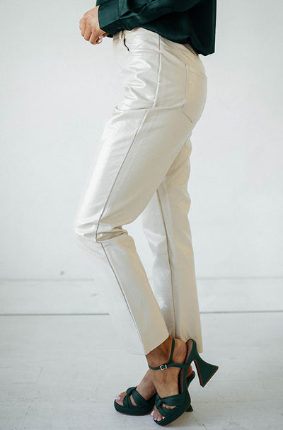 Steal the Spotlight Taupe Leather Pant - FINAL SALE
