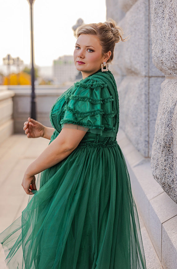 Celeste Emerald Tulle Dress DM Exclusive Restocked