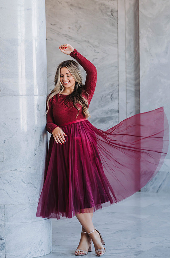 Tulle Skirt 6pm Queen For A Day Burgundy Tulle Skirt DM Exclusive