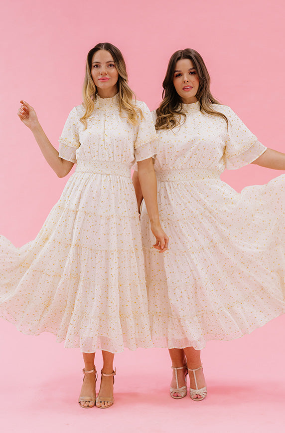 Dakota Créme Gold Stars Dress - DM exclusive