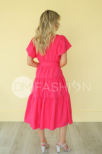 Tessa Hot Pink Dress - DM Exclusive - Nursing Friendly - Maternity Friendly - FINAL SALE