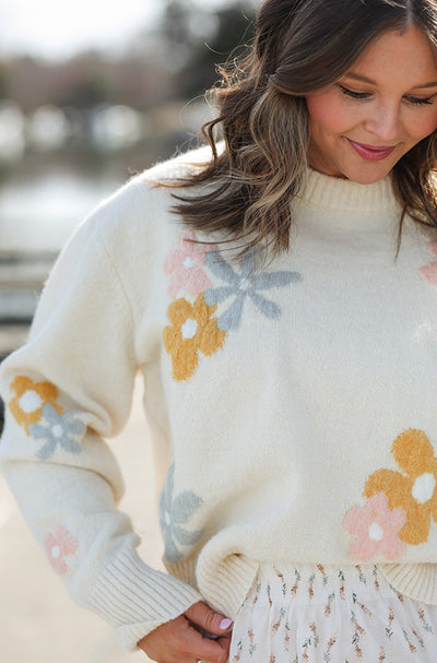 Floral Dreams Cream Sweater