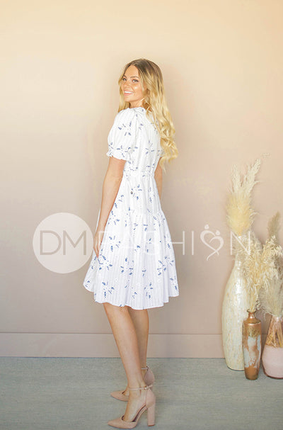 Ellis White Floral Midi Dress - DM Exclusive - Restocked