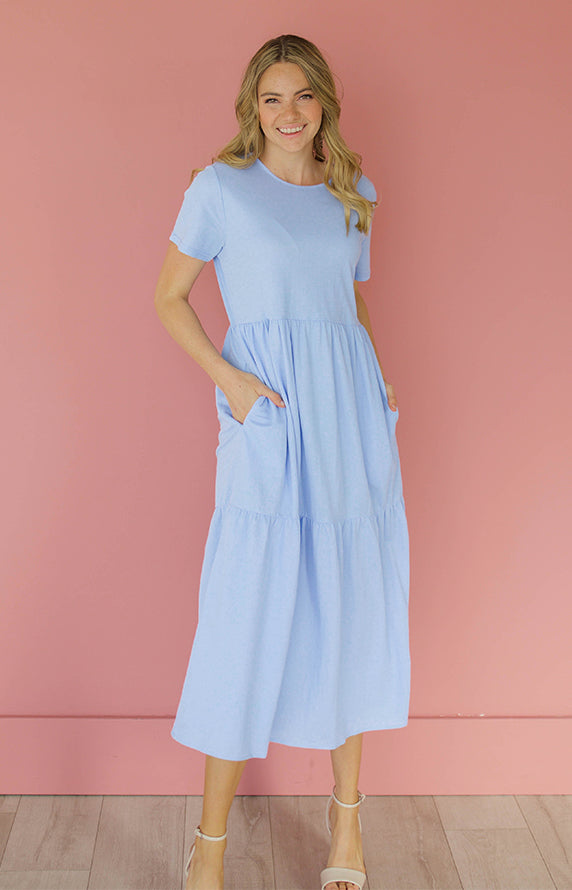 Kelsey Periwinkle Dress - MCO - Maternity Friendly - FINAL SALE 2XL Kelsey Periwinkle Dress - MCO - Maternity Friendly - FINAL SALE 2XL