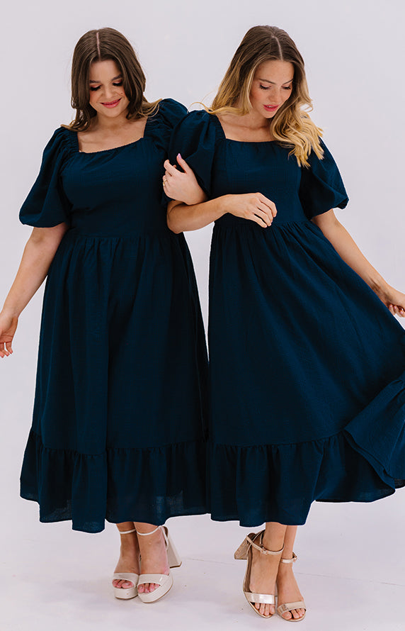 Josie Prussian Blue Dress DM Exclusive Maternity Friendly