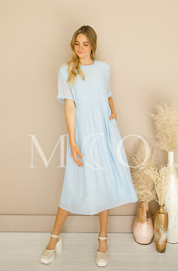 Mary Pearl Blue Dress - MCO - Maternity Friendly - FINAL SALE - FINAL FEW