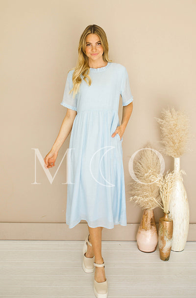 Mary Pearl Blue Dress - MCO - Maternity Friendly - FINAL SALE - FINAL FEW