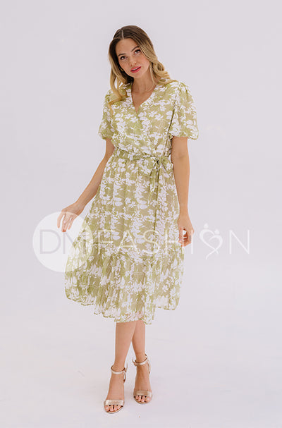 Tara Apple Green Satin Dress – DM Exclusive – Nursing Friendly - Maternity Friendly - FINAL SALE