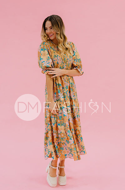 Calliope Retro Floral Dress - DM Exclusive - Maternity Friendly - FINAL FEW