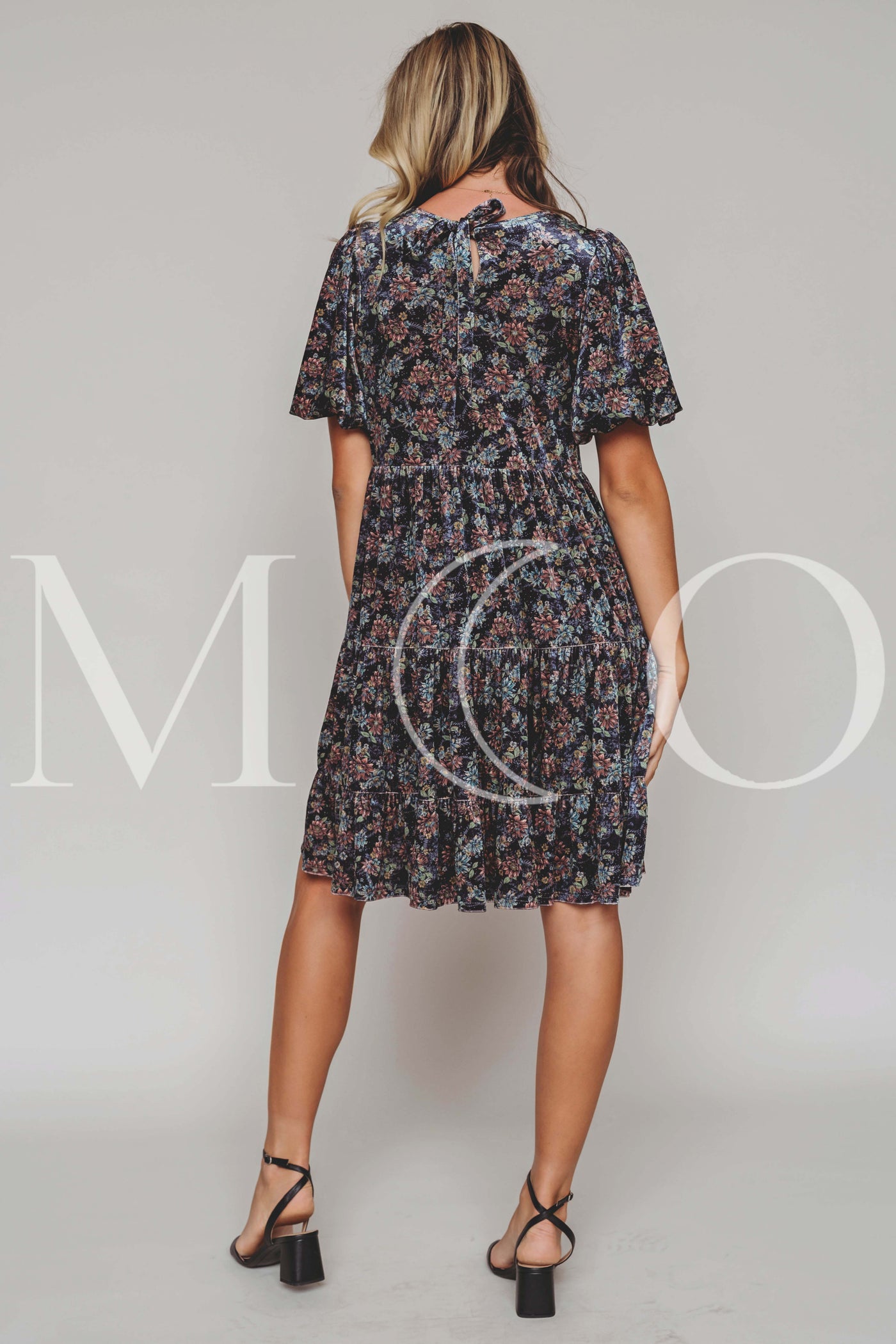 Isabel Navy Bloom Velvet Dress - MCO - Pre Order 09-22-25