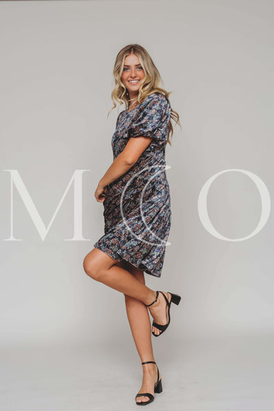 Isabel Navy Bloom Velvet Dress - MCO - Pre Order 09-22-25