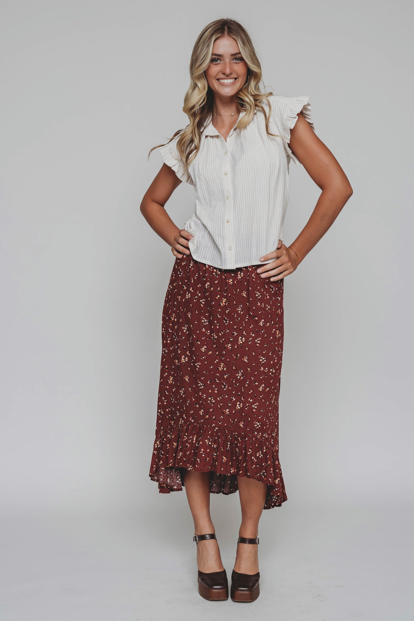 Sunny Day Taupe Stripe Top