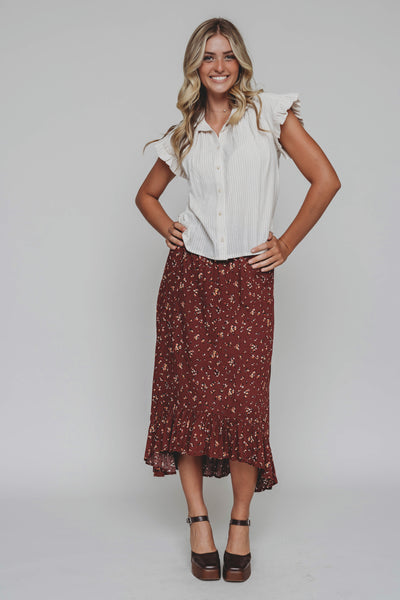 Sunny Day Taupe Stripe Top