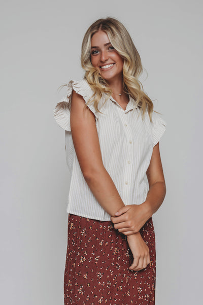 Sunny Day Taupe Stripe Top