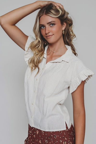 Sunny Day Taupe Stripe Top