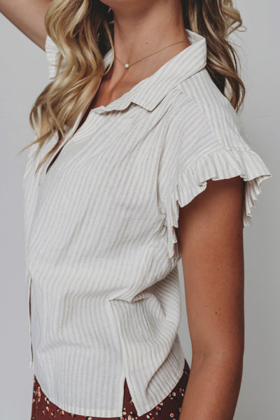 Sunny Day Taupe Stripe Top