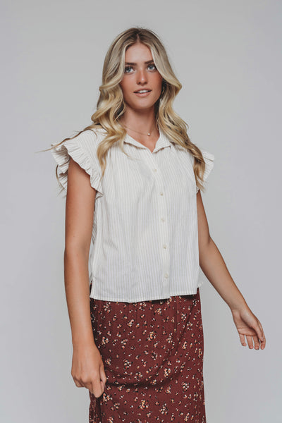 Sunny Day Taupe Stripe Top