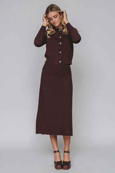 Kiera Burgundy Knit Set