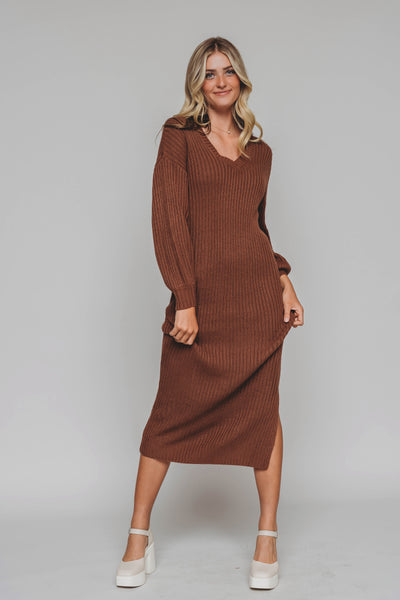 Alba Camel Sweater Dress