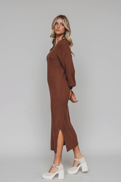 Alba Camel Sweater Dress