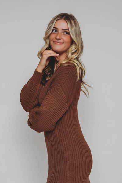 Alba Camel Sweater Dress