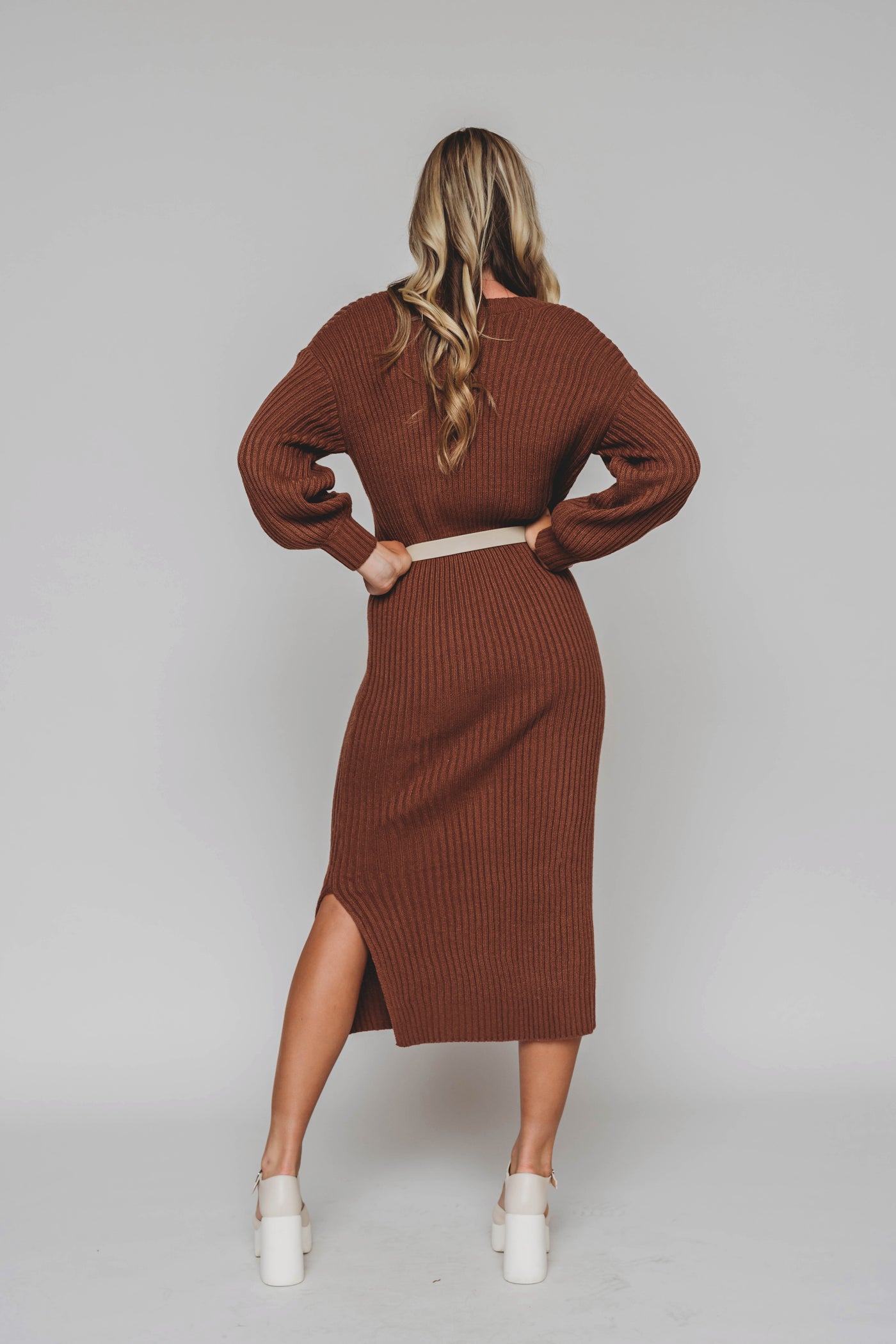 Alba Camel Sweater Dress