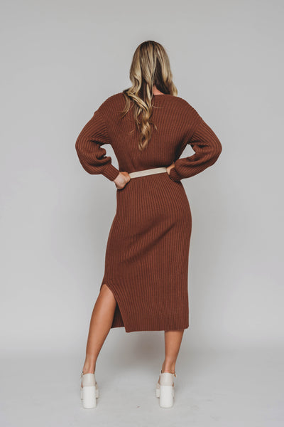 Alba Camel Sweater Dress