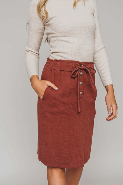 Celina Burnt Orange Midi Skirt