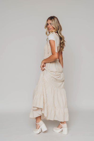 Waverly Latte Striped Midi Dress