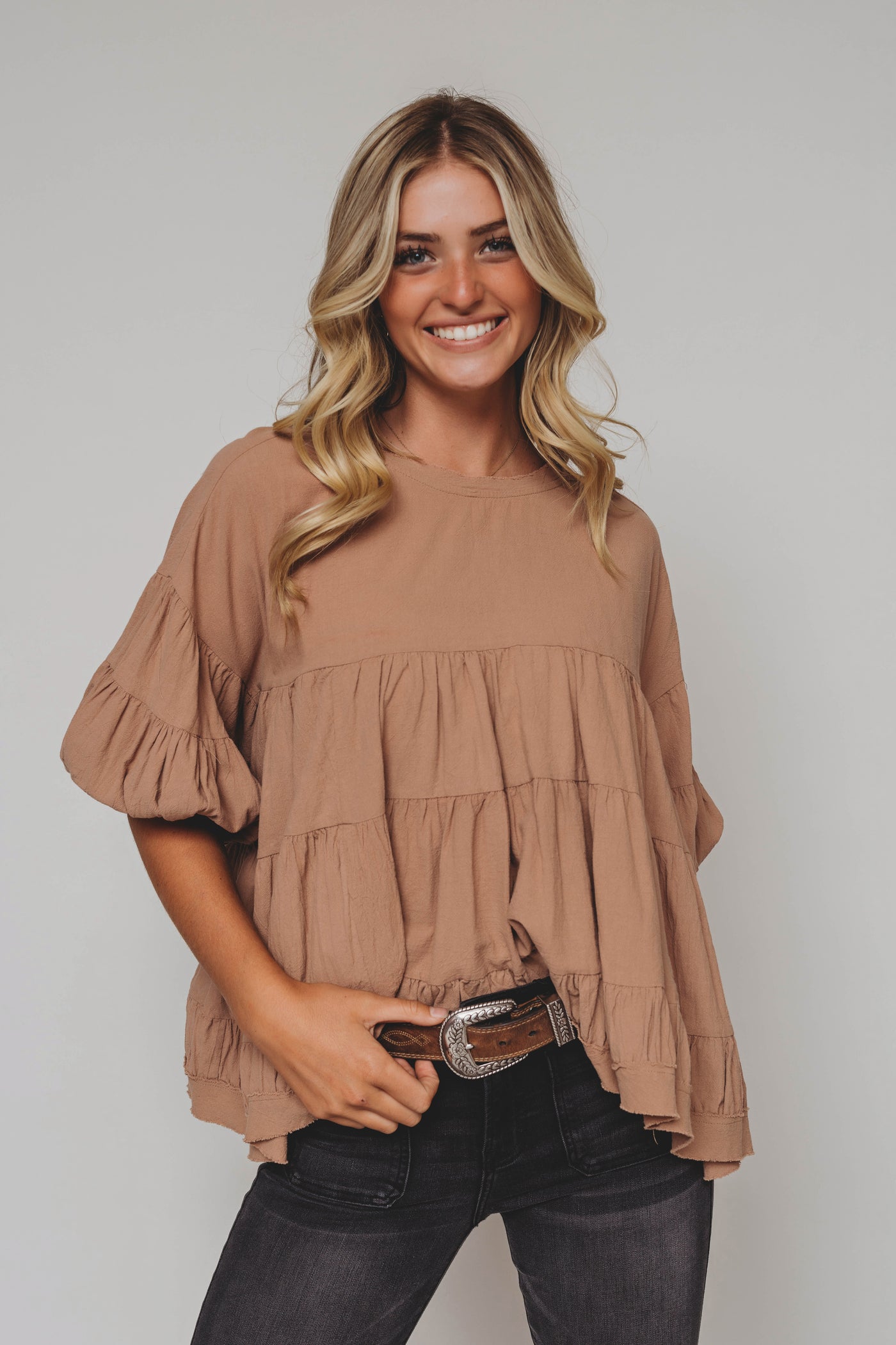 Fall At Last Mocha Blouse
