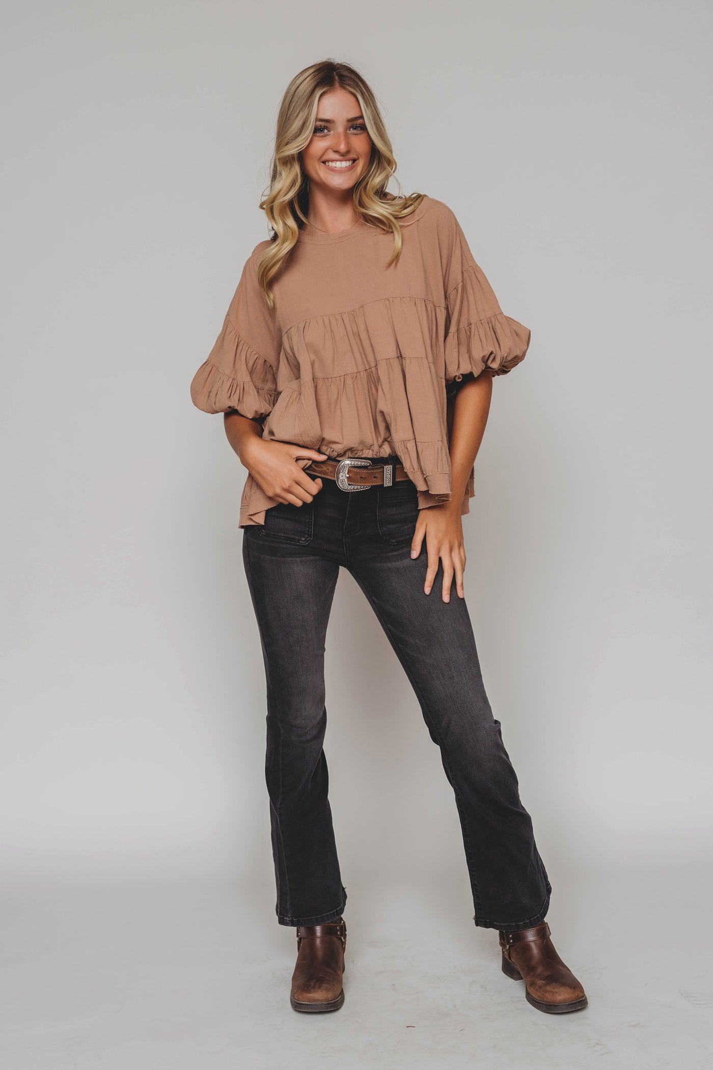 Fall At Last Mocha Blouse