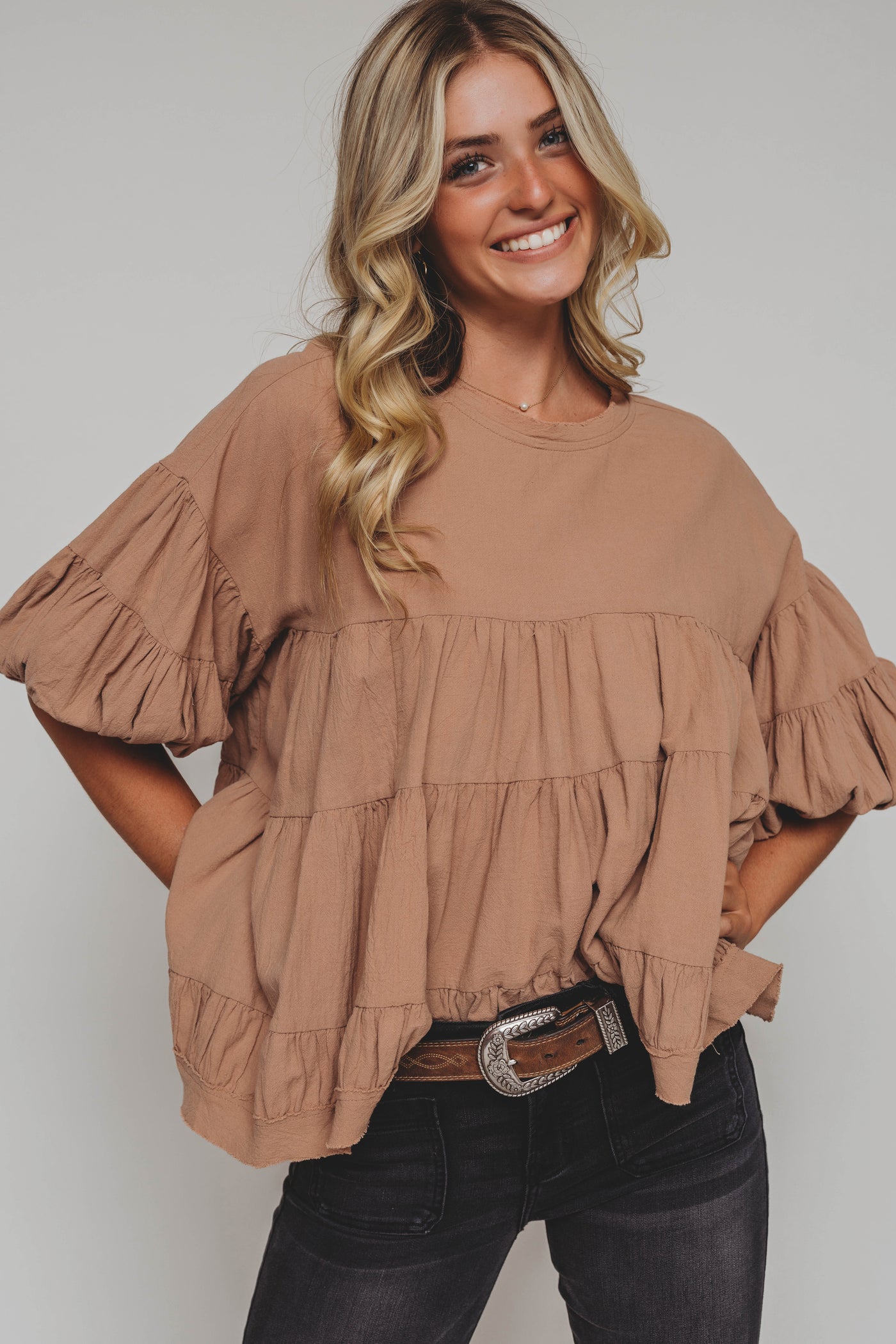 Fall At Last Mocha Blouse