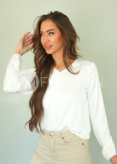 Up Town Blouse - White - DM Exclusive