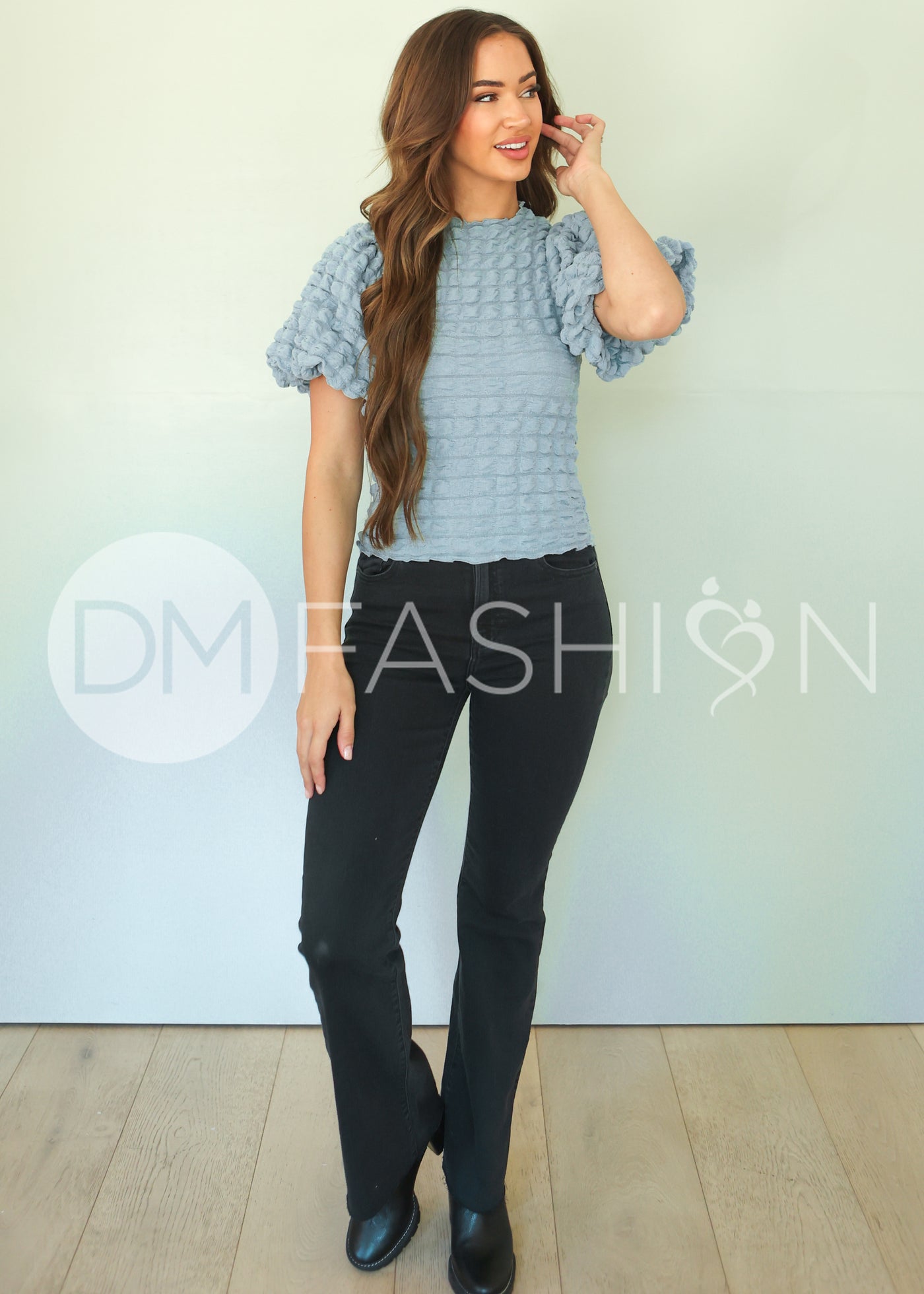 Sunday Brunch Ash Blue Top - DM EXCLUSIVE