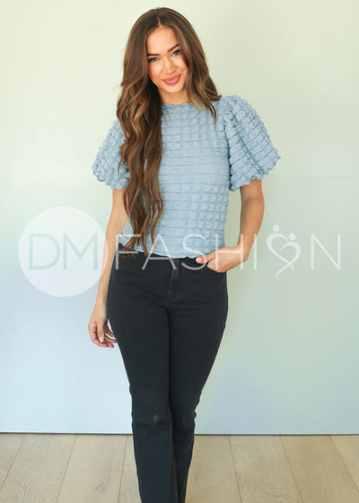 Sunday Brunch Ash Blue Top - DM EXCLUSIVE