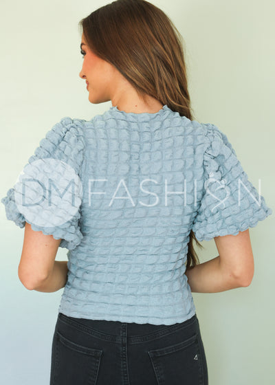 Sunday Brunch Ash Blue Top - DM EXCLUSIVE