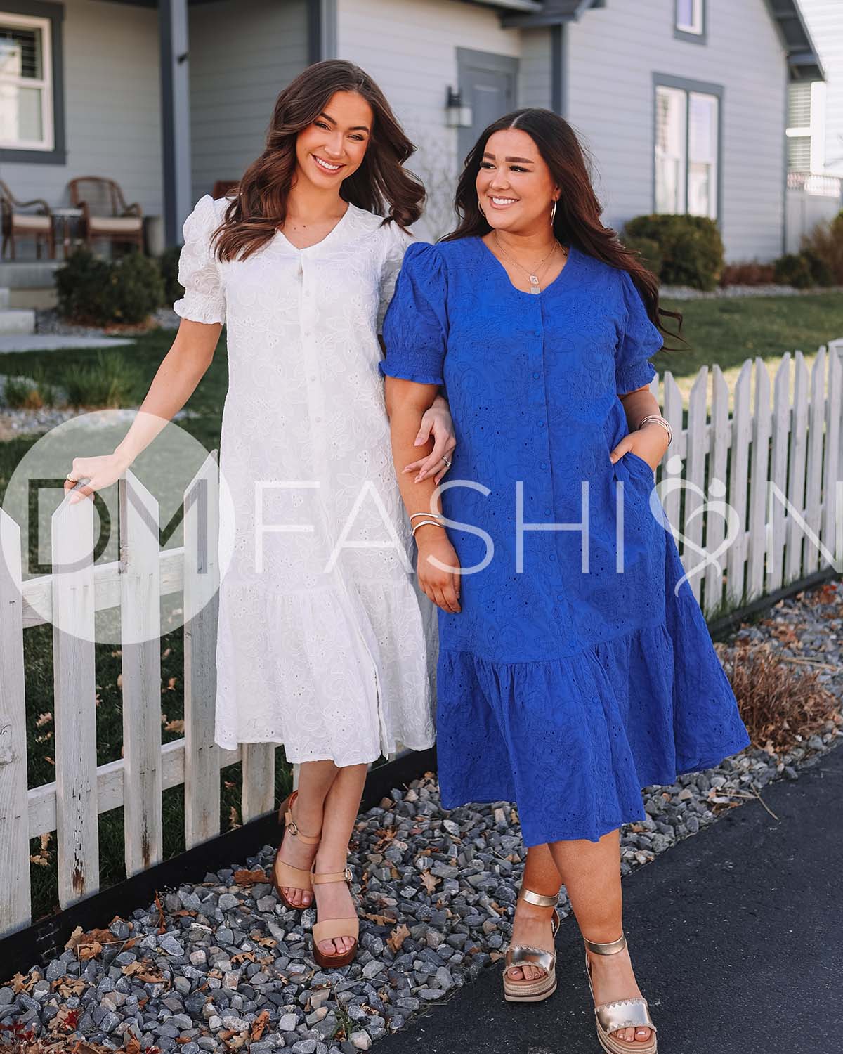 Hazel Royal Blue Eyelet Dress - MCO - Maternity Friendly - Nursing Friendly
