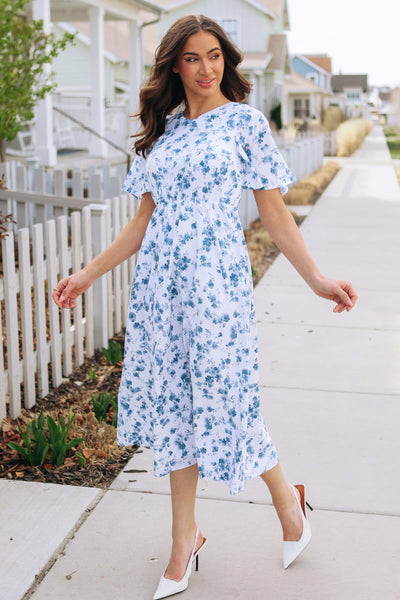 Blaire Blue Floral Midi Dress