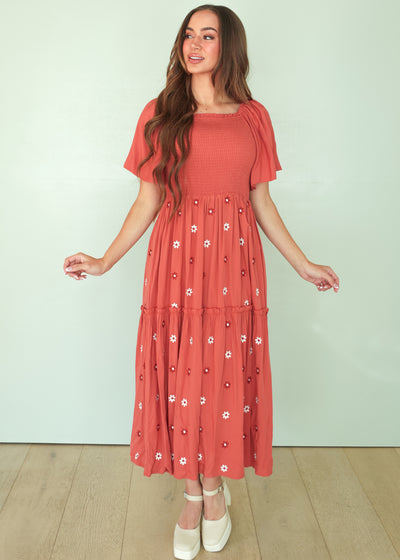 Betsy Fall Flower Embroidered Dress