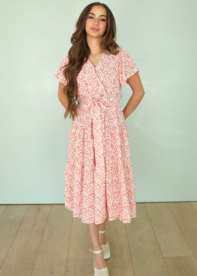 Tessa Brick Floral Dress - DM Exclusive - Maternity Friendly