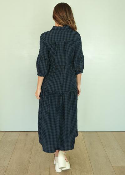 Ajara Blue Plaid Button Dress - FINAL FEW - FINAL SALE - SOLD OUT