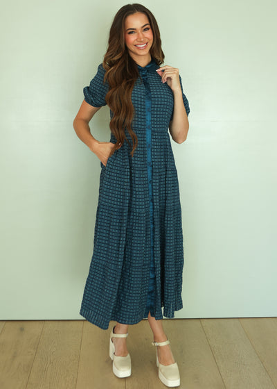 Maeve Blue Plaid Dress